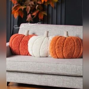 3pc Rachel Ashwell Halloween Thanksgiving Pumpkin Fall Throw Pillow Decor New
